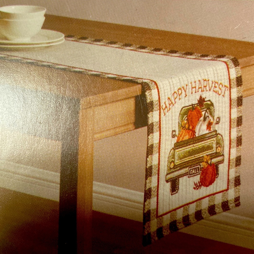 Perfect Harvest tapestry table runner; size: 13” x 68”